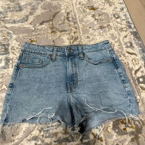 Old Navy Light Blue Distressed High-Rise Jean Shorts